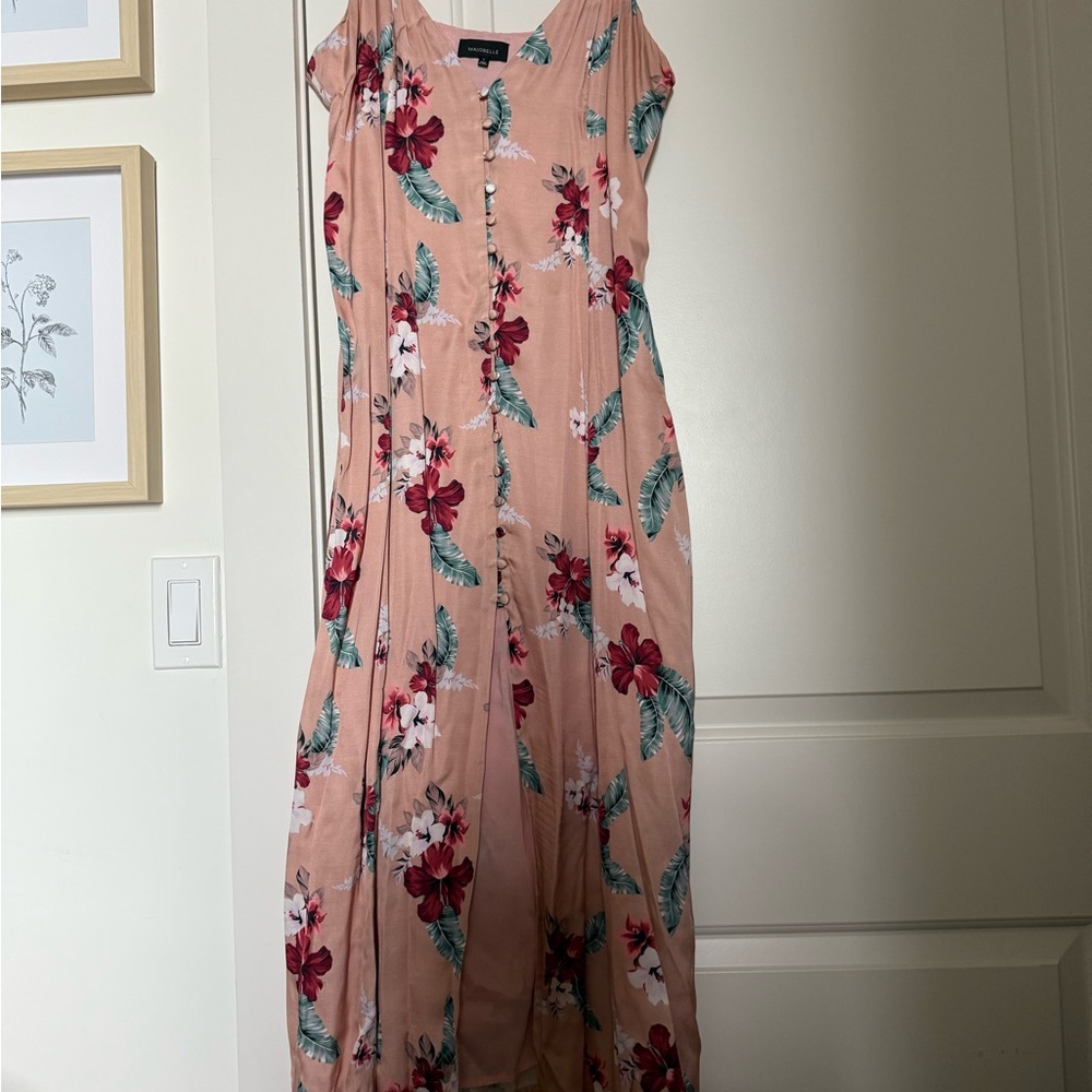 MAJORELLE Peach Floral Maxi Dress